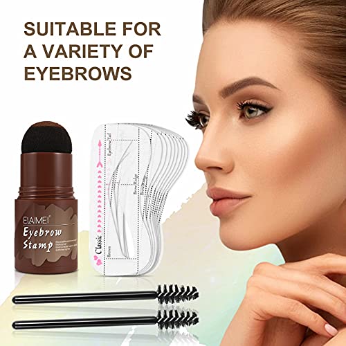 Kit De Sello De Cejas, Sello De Cejas, Kit De Estampado Y Modelado De Cejas, Kit De Plantilla De Sellos De Cejas Duradero Resistente Al Agua Para Mujeres (Dark Brown)
