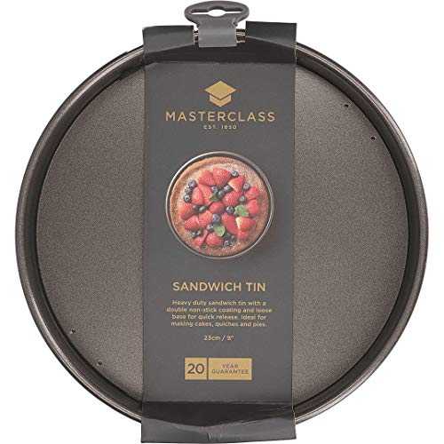 Kitchen Craft Molde Tarta Redondo Desmontable, Acero, Negro