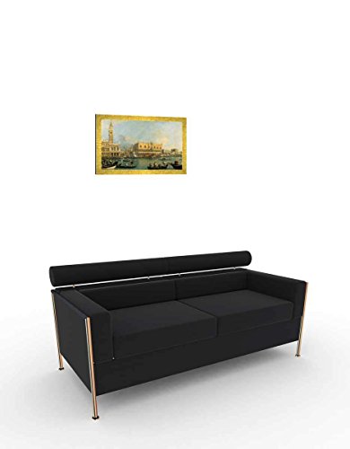 Kunst für Alle ' – Fotografía enmarcada de Giovanni Antonio Canaletto La Doge – Palacio y la Plaza de San Marcos, De Impresión handgefertigten imágenes de Marco, 40 x 30 cm, Oro Raya
