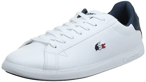 Lacoste Graduate TRI1 SMA, Zapatillas Hombre, Wht/Nvy/Red, 44 EU