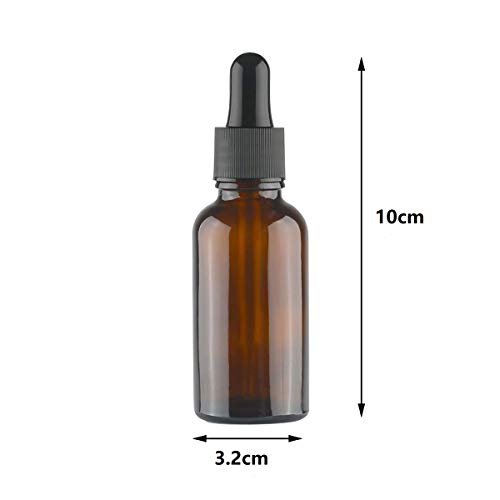 Lawei - Botellas de vidrio ámbar con pipetas cuentagotas para aceites esenciales, perfumes, aromaterapia, química de laboratorio, productos químicos, 30 ml, 24 unidades