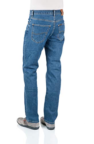 Lee Brooklyn Straight H Vaqueros, Azul (Mid Stonewash), 34W / 30L para Hombre