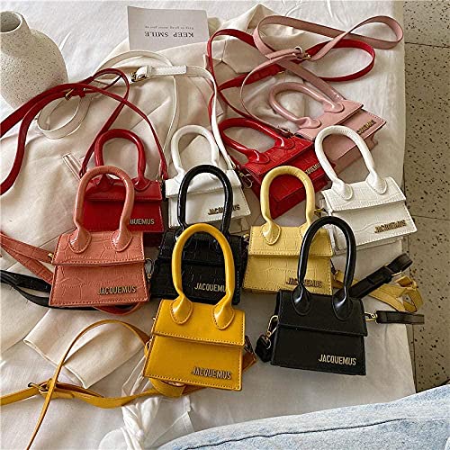 LEOCEE Jacquemus Mini monederos y bolsos para mujer Bolso cruzado de marca famosa Totes Bolsos de mano de diseñador de lujo Patrón de cocodrilo-Purple_Stone_Pattern_in_Pearl
