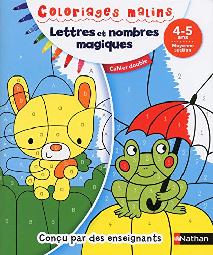 Lettres et nombres magiques, moyenne section: Cahier double (Coloriages malins)