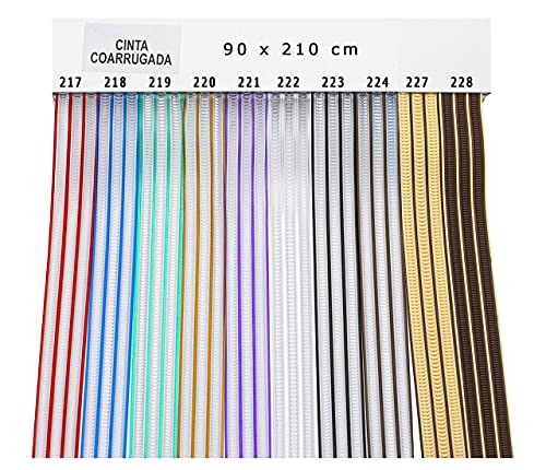 LEYENDAS Cortina para Puerta Exterior - Modelo Coarrugada Nº 7 (Negro-Transparente, 90_x_210_cm)