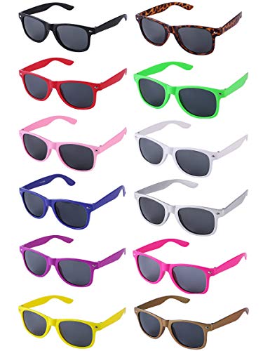 LFYXCW Paquete de 12 Gafas de Sol de Fiesta de Colores Retro Vintage para Adulto (12colores)