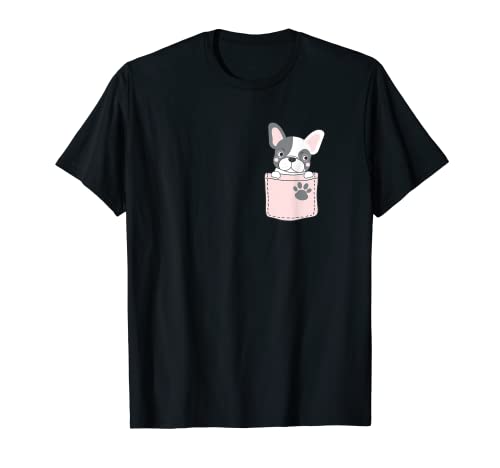 Lindo Bulldog Francés Francés Perro de bolsillo para Dogmoms Mujeres Camiseta