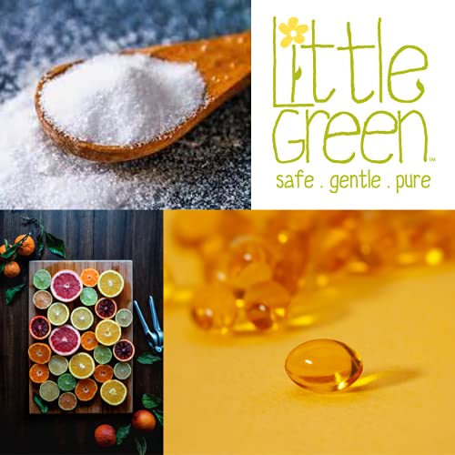 Little Green - Gel de baño corporal y champú 2 en 1 60 ml para bebés sin sulfatos, parabenos ni gluten | producto vegano sin aromas añadidos | tamaño viaje