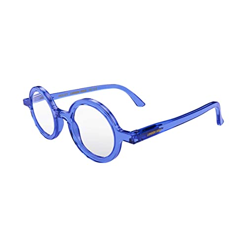 LONDON MOLE Eyewear | Moley Blue Light Blocking Glasses | Round Glasses | Cool Blue Blockers | Anti Eyestrain for Screens | Men's Women's Unisex | Spring Hinges | Transparent Blue