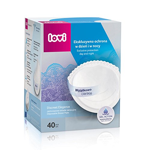 LOVI Absorbentes Discos de Lactancia Desechables| Blanco | 40 Piezas | Comodidad de Uso | Protección de la Ropa Interior | Estructura de Respiración