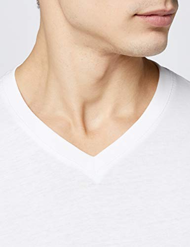 Lower East Camiseta de manga larga con cuello en pico, Hombres, Negro / Blanco / Gris mezcla / Azul oscuro / Verde (paquete de 5), 3XL
