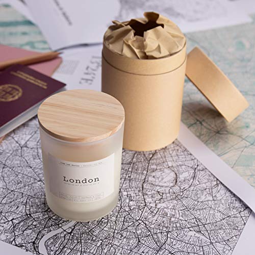 Lumaland Luma Lab Vela Perfumada City - Londres - Recuerdos de tu Lugar Favorito en Casa - 100% Cera de Soja - Vegana, Sostenible y Elegante - Aroma a Crema de Vainilla y Sándalo