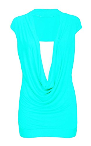 Lush - Blusa de mujer con cuello redondo, sin mangas verde verde menta Small