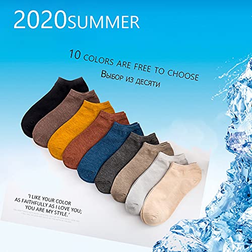 LXDWJ Rebajas Calcetines de Verano para Hombre 10 Pares Calcetines Cortos Transpirables de Corte Fino para Hombre Negro (Color : A, Size : 39-45)