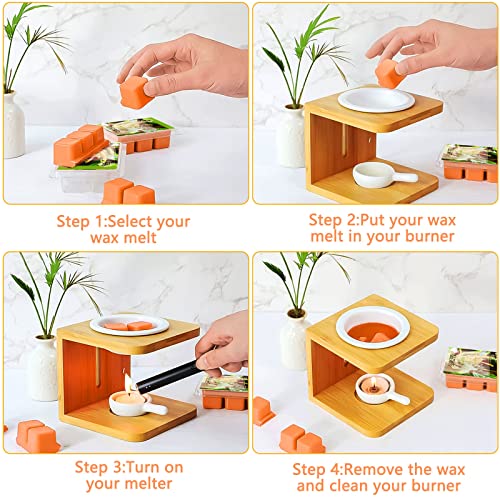 MAISITOO Cubos de Cera 8 Paquetes 100% Cera de SOYA Derretida de Fragancia Cera se Derrite Velas para Fragancias de la Habitación Aromaterapia Quemador de Incienso con Bloque de ​Cera Set de Regalo