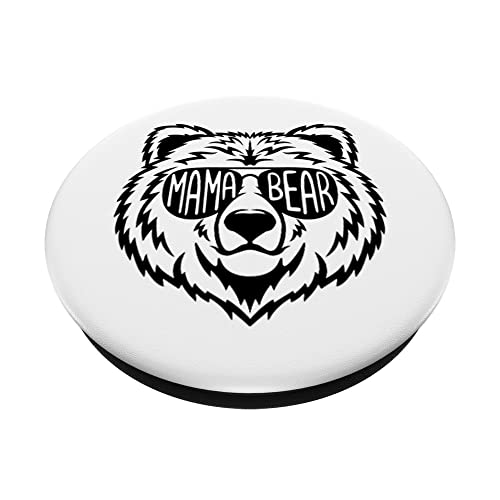 Mama Bear Face Gafas De Sol Madre Mamá PopSockets PopGrip Intercambiable