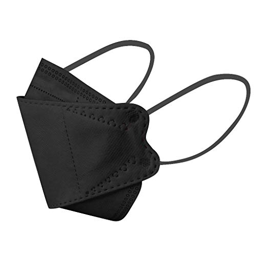 MaNMaNing Protección 5 Capas Negro Mascarillas Tipo Pez con Elástico para Los Oídos 20 unidades (Envasado en bolsa individual) 20210125-MANING-AC99
