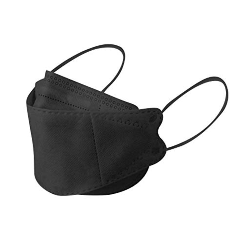 MaNMaNing Protección 5 Capas Negro Mascarillas Tipo Pez con Elástico para Los Oídos 20 unidades (Envasado en bolsa individual) 20210125-MANING-AC99