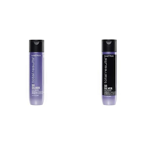 Matrix - Champú 300 ml y Acondicionador So Silver Total Results, Neutralizador de Tonos Amarillos para Cabellos Rubios y Plateados