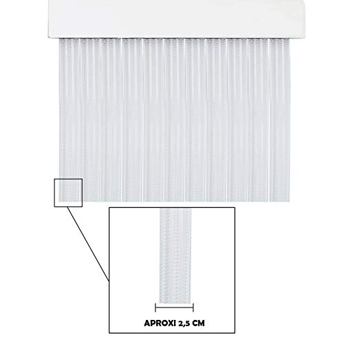 MERCURY TEXTIL Cortina para Puerta Tiras PVC 210x90cm，Cortina para Puerta Exterior (Transparente P5)
