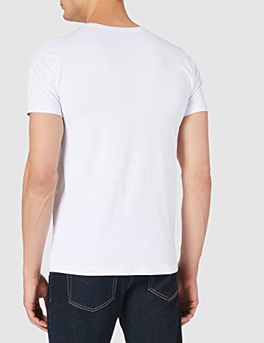 Mexx Crewneck T-Shirt Camiseta de Cuello Redondo, Blanco, L para Hombre