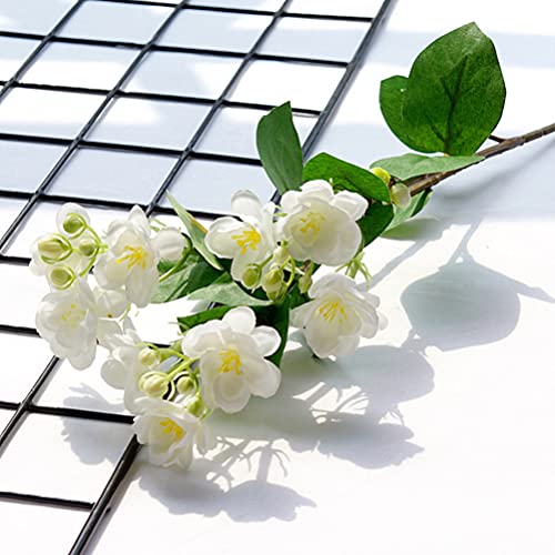 MILISTEN Ramo de Tela Artificial con Flores Falsas de Jazmín para La Decoración de La Boda del Hogar ( 3 Puntas )