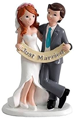 MIRVEN - Figura Pastel Just Married Recién Casados Figuras para el Pastel, Tartas Nupcial de Bodas Casados, Comprar Baratas Online Bodas Outlet