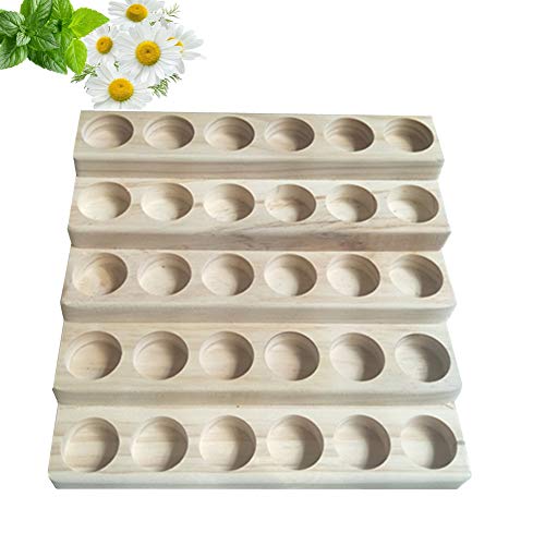 MKNZOME 30 Ranuras Caja de Aceite Esencial - Exhibición Cosmética de Madera Natural Aceite Contenedor Estante de Presentación Ideal para Perfume y Aceite Perfumado y Esmalte de Uñas#4