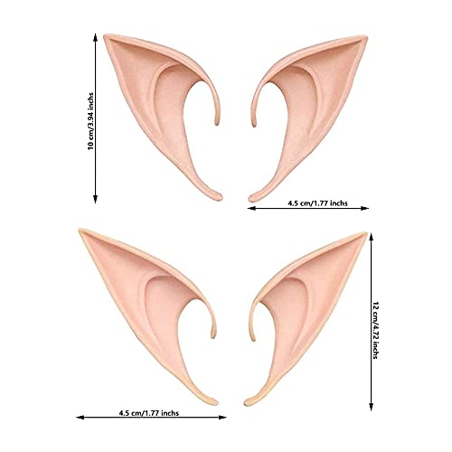 Mon3trYYDS Cosplay Orejas de Elfo 4 Pares Oreja de Elfo Orejas de Maquillaje de Anime Orejas de Elfo de Látex para Niños día de San Valentín Carnaval Disfraz de Halloween Mascarada para Adultos