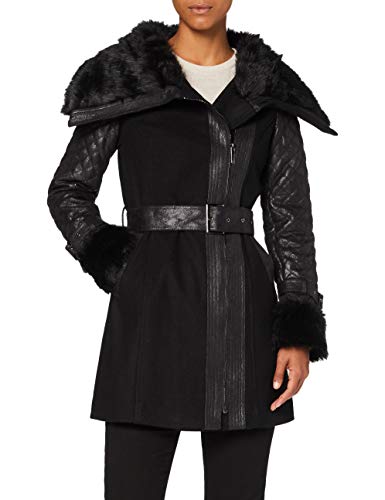 Morgan Manteau Col Imitation Fourrure GEFROU Faux Fur Coat, Negro (Noir), 40 (Talla del Fabricante: 40 Taglia Produttore 40) Women's