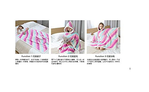 MU-PPX Manta Mujer De Sudadera con Capucha Pullover Calentita Manta De Suéter con Capucha Warm Lazy TV Blanket-Children Yellow Dog_One Size