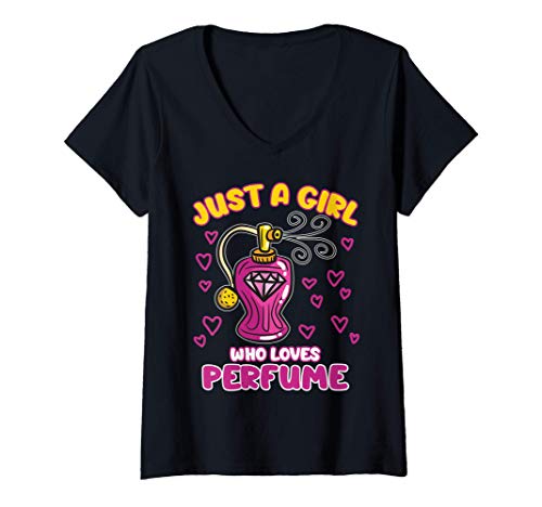 Mujer Just A Girl Who Loves Perfume | Perfume divertido Camiseta Cuello V