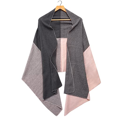 Mujeres Mantas Bufanda Señora Pashmina Invierno Otoño Tartán Enrejado Mantón Rosa