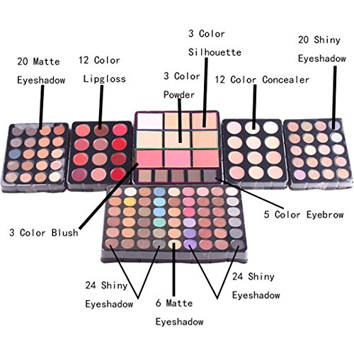 MUUZONING 132 Colores Paleta de Maquillaje - Cosmético Maquillaje Set - Makeup Paleta de sombra de ojos Ultimate Shadow Palette Delineador Corrector Rubor y Lápiz Labial N1
