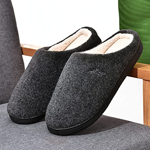 NAITOKE Zapatillas Casa Hombre Antideslizante de Interior y Exterior Pantuflas,Confortable Pantuflas Hombre De Forro Polar Suave,negro,40/41 EU