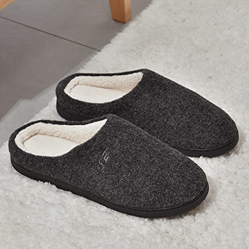 NAITOKE Zapatillas Casa Hombre Antideslizante de Interior y Exterior Pantuflas,Confortable Pantuflas Hombre De Forro Polar Suave,negro,40/41 EU