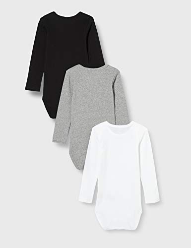 NAME IT Nbnbody 3p LS Black 2 Noos Body, Negro, 6 Mes Unisex bebé