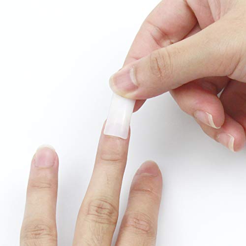 Natuce 500PCS Uñas Falsas, 10 Tallas Puntas de Uñas Artificiales Acrílico, Naturales Uñas Postizas, Artificiales de Acrílico Puntas de Uñas de Manicura, falso consejos de uñas de arte con caja (A)