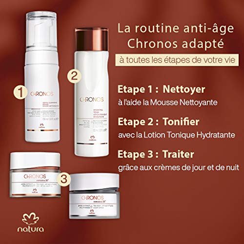 NATURA - Crema Facial Antisignos de Día 30+ Chronos - Renovación y Energía - Antiarrugas, Antifatiga - Corrige los 1° Signos de la Edad - Protección Solar SPF30 - 100 % Vegano - Cruelty Free - 40 g