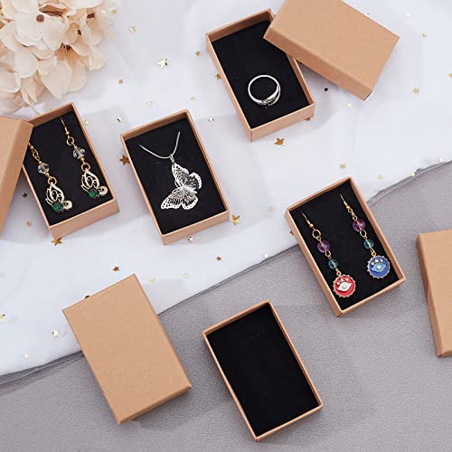 NBEADS 24 Piezas Caja de Joyas, Cajas de Cartón Kraft Caja para Exhibición y Empaque de Regalo de Anillo de Collar de Bricolaje, 8x5x3cm