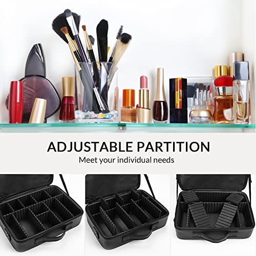 Neceser Maquillaje Portátil, Unipampa Bolsa de Maquillaje Cosméticos, Neceser de Viaje, Maleta de Makeup Profesional, Beauty Case de Viaje, Estuche de Maquillaje Impermeable con Divisores Ajustables
