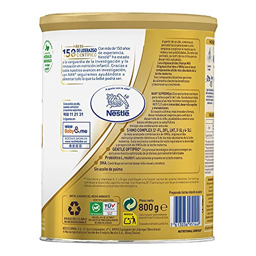 Nestlé Nan Supreme 3 Leche de Crecimiento en Polvo, 3 x 800g