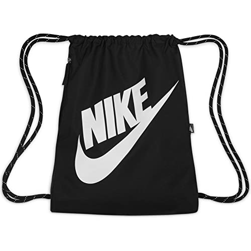 NIKE DC4245 NK HERITAGE DRAWSTRING - FA21 Sports bag unisex-adult black/black/white 1SIZE