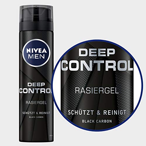 Nivea Men Deep Control - Gel de afeitar (6 paquetes de 200 mililitros)