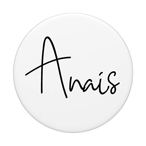 Nombre Anais Negro sobre Blanco para Niñas y Mujeres - Anais PopSockets PopGrip Intercambiable