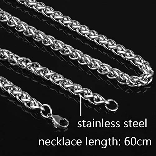 Norse Viking Biker Rock Punk Bear Garra Símbolo Talismán Collar, Hombres Vintage Joyería Original Acero Inoxidable Nordic Viking Doble Hacha Amuleto Colgante,Bear