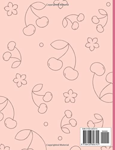 Notebook: Pastel Pink Cherries Notebook | School Supplies | Notebooks for School (Notebooks College Ruled) | 7.44 x 9.69 in | 120 pages
