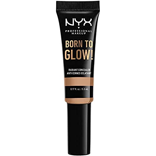 NYX PROFESSIONAL MAKEUP Corrector De Maquillaje Born To Glow Radiant Concealer, Reduce Las Ojeras, Resalta E Ilumina Tu Mirada, Fórmula Vegana, Tono:, Medium Olive, Vanilla, 5.3 Mililitro