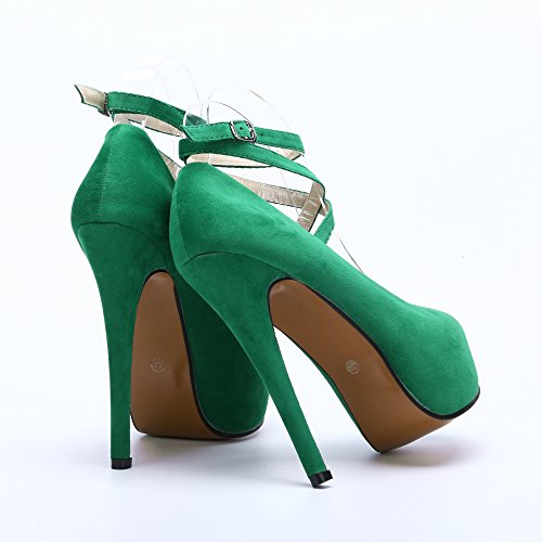 Ochenta - Zapato de tacón alto con plataforma y correa para el tobillo, para mujer, color, talla 40.5 EU