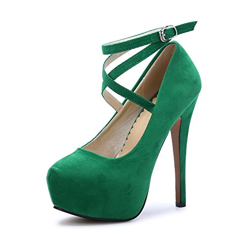Ochenta - Zapato de tacón alto con plataforma y correa para el tobillo, para mujer, color, talla 40.5 EU